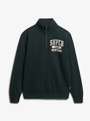 Superdry Green Vintage Athletic Zip Half-Zip Jumper - Image 5 of 6