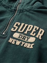 Superdry Green Vintage Athletic Zip Half-Zip Jumper - Image 6 of 6