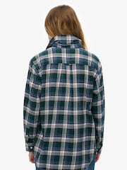 Superdry Green Check Flannel Boyfriend Shirt - Image 2 of 7