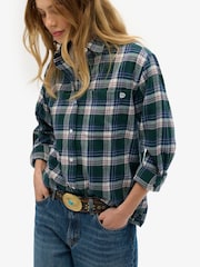 Superdry Green Check Flannel Boyfriend Shirt - Image 4 of 7