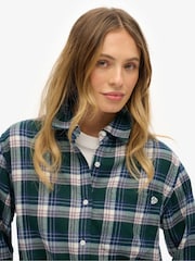 Superdry Green Check Flannel Boyfriend Shirt - Image 5 of 7