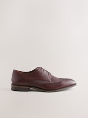 Burgundy Red Leather Embossed Brogue Shoes - Image 2 of 5