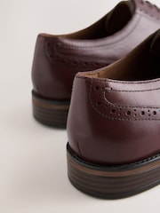 Burgundy Red Leather Embossed Brogue Shoes - Image 3 of 5