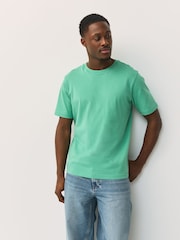 Green Mint Regular Fit Essential Crew Neck Cotton T-Shirt - Image 1 of 7