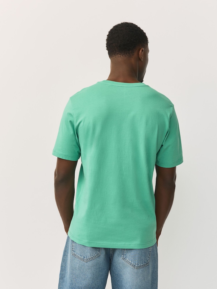 Green Mint Regular Fit Essential Crew Neck Cotton T-Shirt - Image 2 of 7