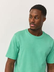 Green Mint Regular Fit Essential Crew Neck Cotton T-Shirt - Image 3 of 7