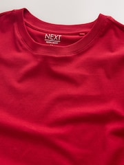 Red Regular Fit Essential Crew Neck Cotton T-Shirt - Image 6 of 7