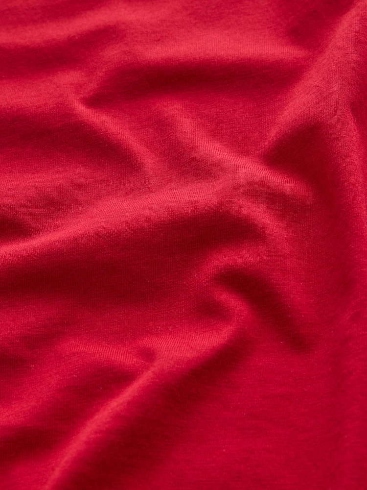 Red Regular Fit Essential Crew Neck Cotton T-Shirt - Image 7 of 7