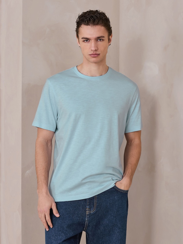 Blue Lightweight Slub Modal T-Shirt - Image 1 of 7