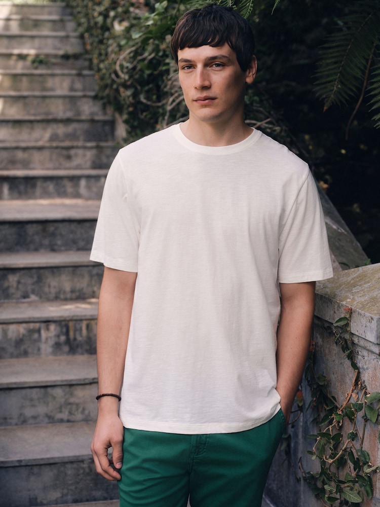 Ecru Lightweight Slub Modal T-Shirt - Image 1 of 7