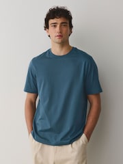 Blue Regular Fit Signature SUPIMA® Cotton Crew Neck T-Shirt - Image 1 of 4