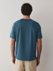 Blue Regular Fit Signature SUPIMA® Cotton Crew Neck T-Shirt - Image 4 of 4