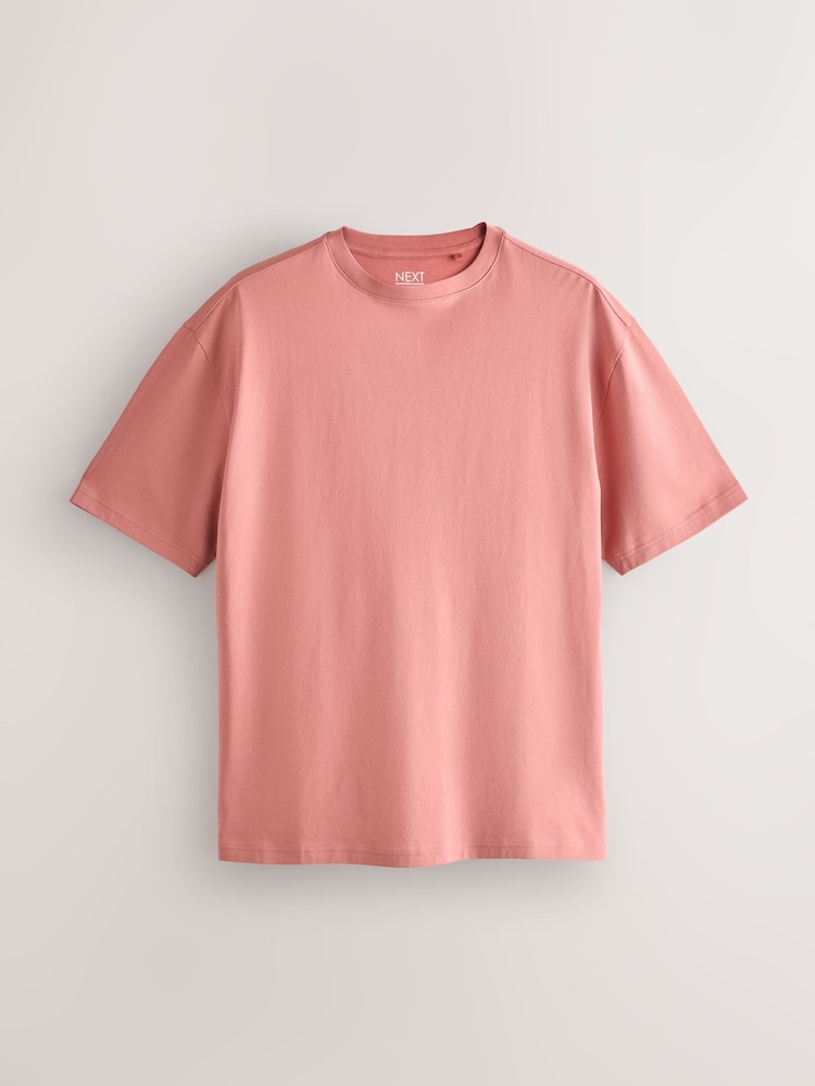 Mint/Lilac/Ecru/Coral/Blue Essential Cotton T-Shirts Relaxed Fit 5 Pack - Image 2 of 11