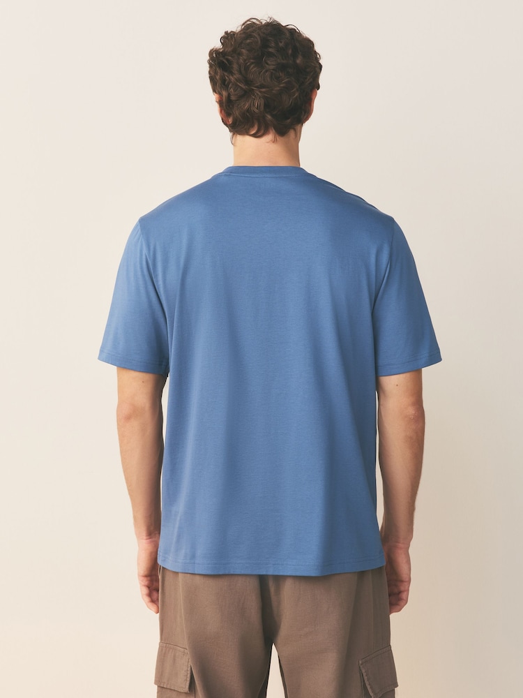 Blue Mid Regular Fit Essential V-Neck T-Shirt - Image 2 of 7