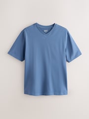 Blue Mid Regular Fit Essential V-Neck T-Shirt - Image 5 of 7