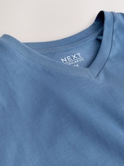 Blue Mid Regular Fit Essential V-Neck T-Shirt - Image 7 of 7