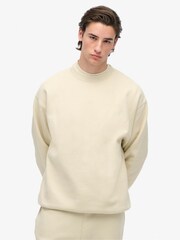 Superdry Cream Blank Oversized Crew Sweattop - Image 2 of 7