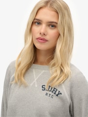 Superdry Grey Athletic Essentials Graphic Long Sleeve Top - Image 5 of 6