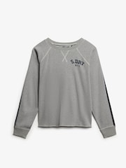 Superdry Grey Athletic Essentials Graphic Long Sleeve Top - Image 6 of 6
