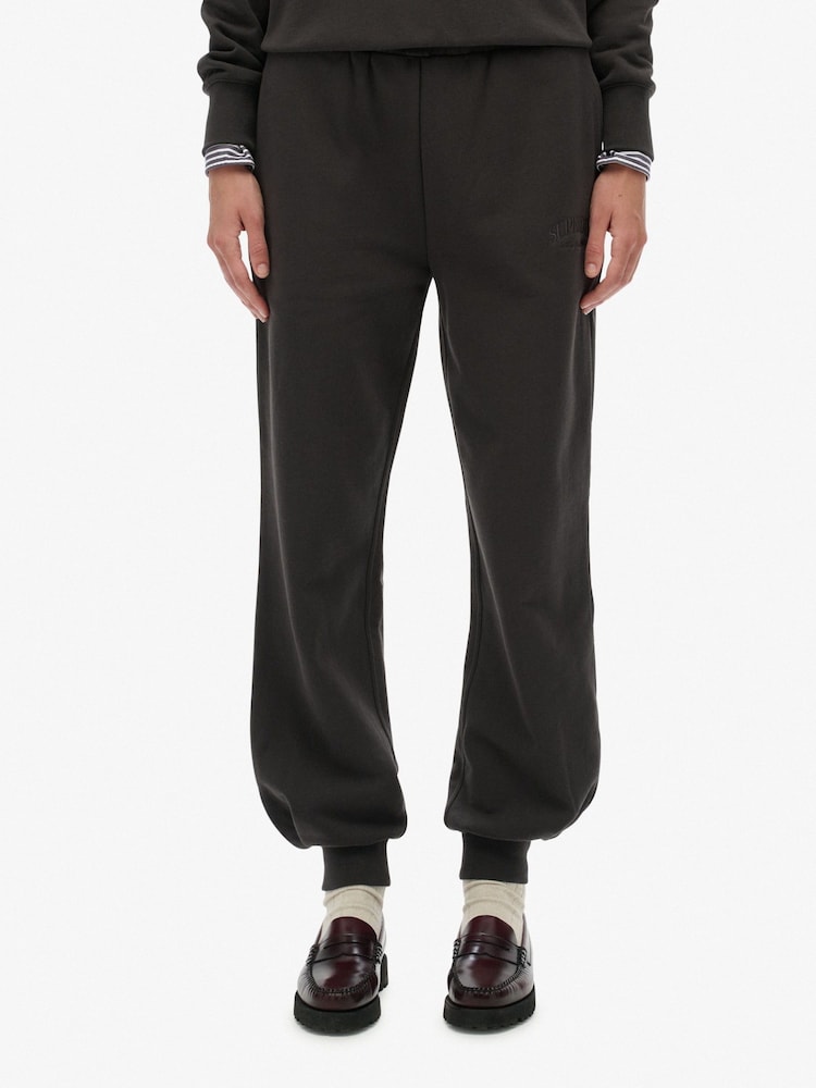 Superdry Black Country Club Cuff Joggers - Image 1 of 7