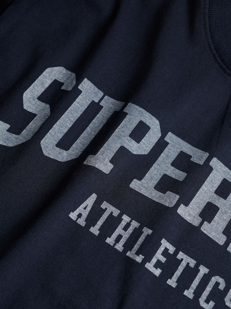 Superdry Blue Athletic Essentials Oversized T-Shirt - Image 6 of 6 Superdry Blue Athletic Essentials Oversized T-Shirt - Image 6 of 6