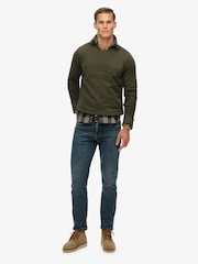 Superdry Green Athletic Embossed Sweat Top - Image 3 of 6