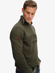 Superdry Green Athletic Embossed Sweat Top - Image 4 of 6