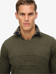 Superdry Green Athletic Embossed Sweat Top - Image 5 of 6