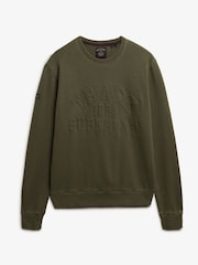 Superdry Green Athletic Embossed Sweat Top - Image 6 of 6