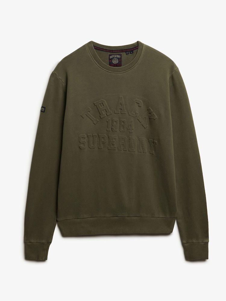 Superdry Green Athletic Embossed Sweat Top - Image 6 of 6 Superdry Green Athletic Embossed Sweat Top - Image 6 of 6