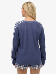 Superdry Blue Athletic Essentials Graphic Long Sleeve Top - Image 3 of 6