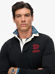 Superdry Blue Vintage Athletic Jersey  Polo shirt - Image 3 of 7