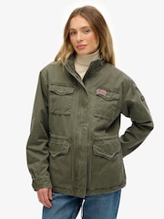Superdry Green Military Borg Jacket - Image 1 of 7