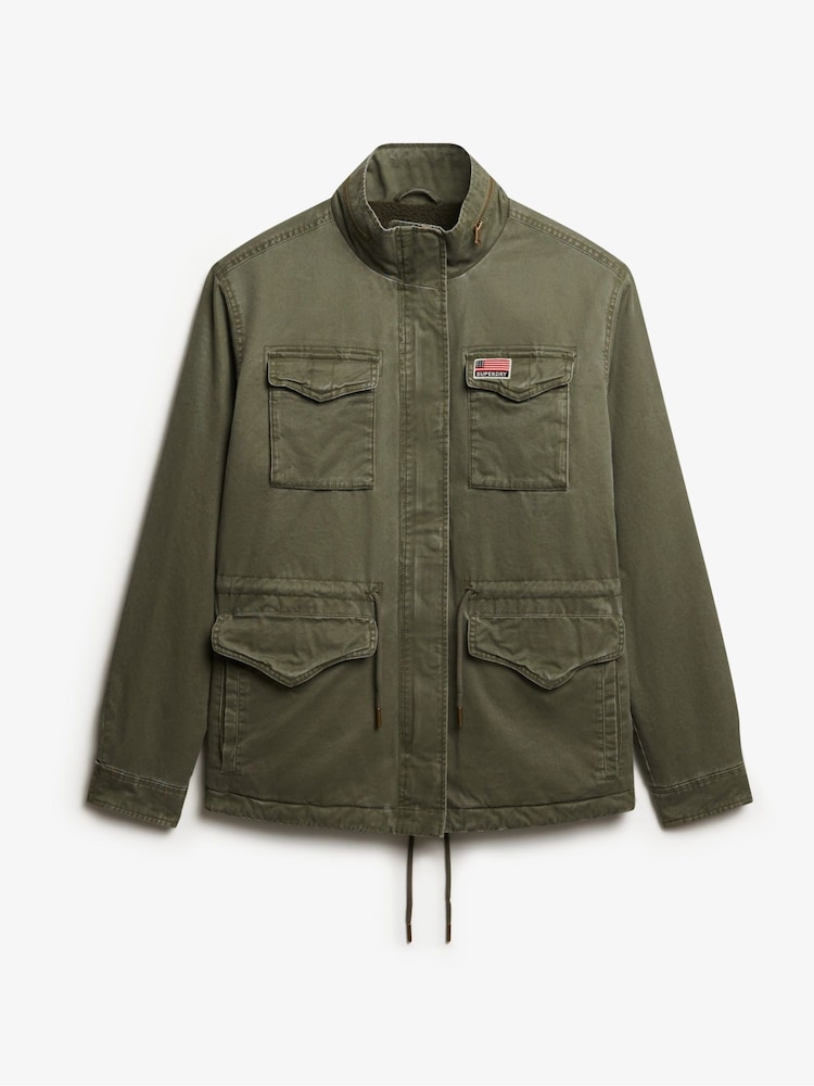 Superdry Green Military Borg Jacket - Image 7 of 7