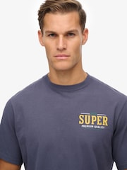 Superdry Blue Tap Room Oversized T-Shirt - Image 4 of 7
