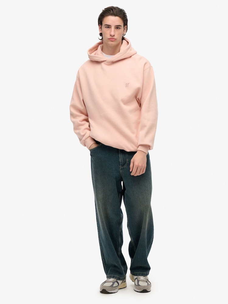 Superdry Pink Blank Oversized Hoodie - Image 1 of 7