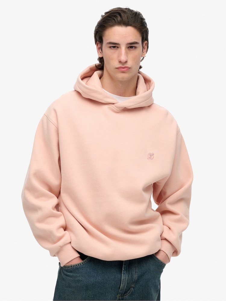 Superdry Pink Blank Oversized Hoodie - Image 2 of 7 Superdry Pink Blank Oversized Hoodie - Image 2 of 7
