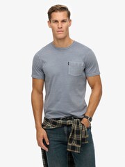 Superdry Blue Classic Essential Pocket T-Shirt - Image 1 of 7