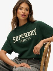 Superdry Green Athletic Essentials Oversized T-Shirt - Image 4 of 5