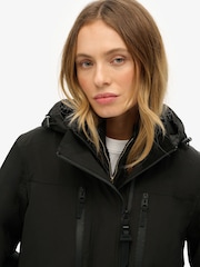 Superdry Black Hooded Longline Shell Parka - Image 4 of 5