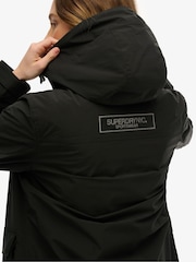 Superdry Black Hooded Longline Shell Parka - Image 5 of 5