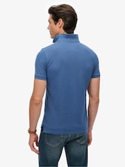 Superdry Blue Vintage Athletic Embroidered Polo Shirt - Image 2 of 6