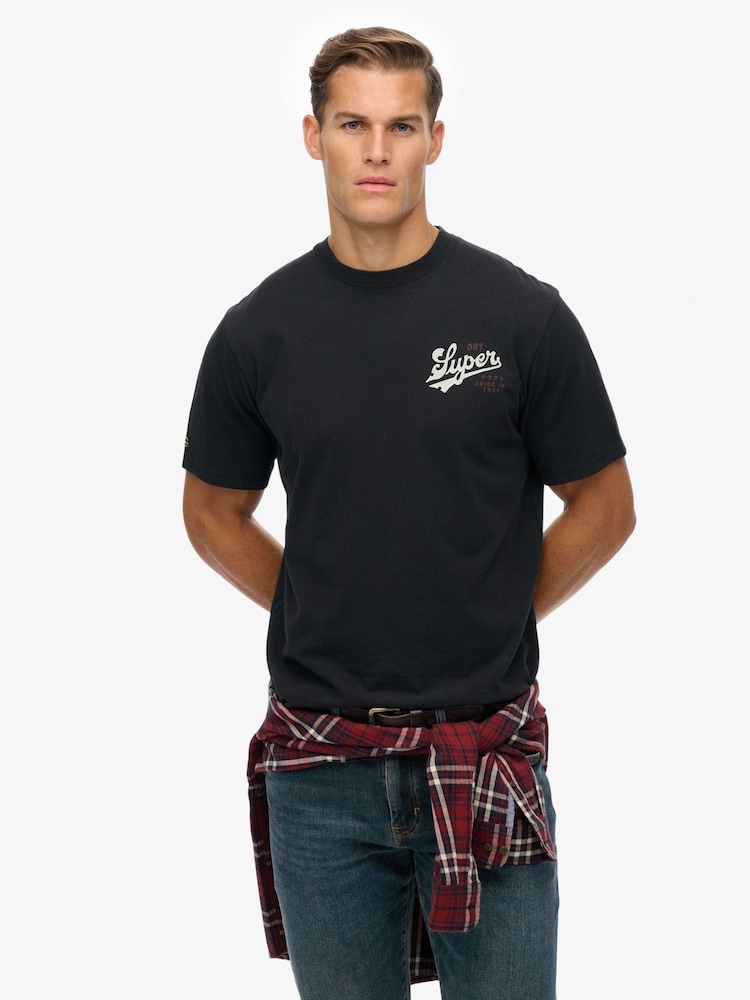 Superdry Black Tap Room Oversized T-Shirt - Image 2 of 7