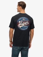 Superdry Black Tap Room Oversized T-Shirt - Image 3 of 7