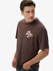 Superdry Brown Tap Room Oversized T-Shirt - Image 1 of 6