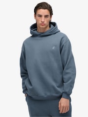 Superdry Blue Blank Oversized Hoodie - Image 2 of 7