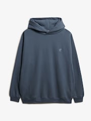Superdry Blue Blank Oversized Hoodie - Image 6 of 7