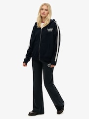 Superdry Black Athletic Embroidered Flare Joggers - Image 3 of 7