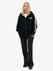 Superdry Black Athletic Embroidered Flare Joggers - Image 5 of 7