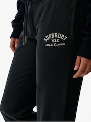 Superdry Black Athletic Embroidered Flare Joggers - Image 6 of 7